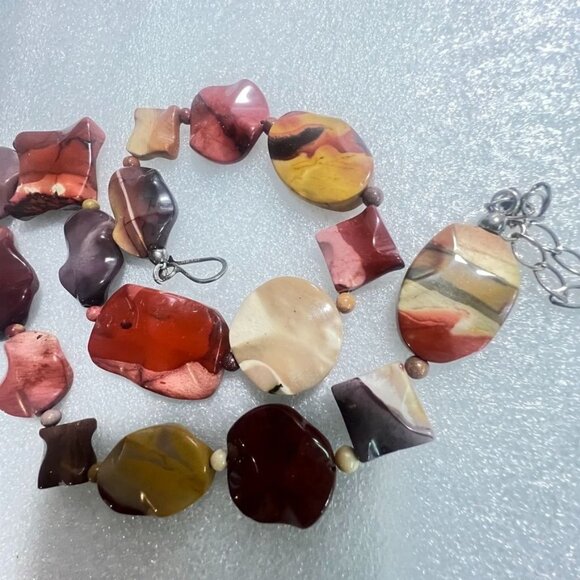 Jay King DTR Mookaite Jasper Necklace Silver 925 Hook Clasp Multi-Shaped Beads - Picture 13 of 16